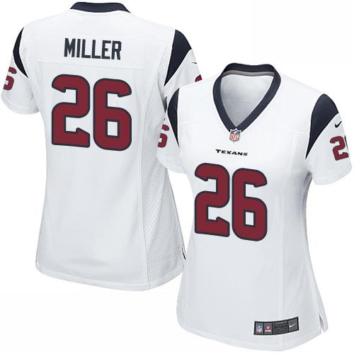 Nike Texans #26 Lamar Miller White Women's Stitched NFL Elite Jersey - Click Image to Close